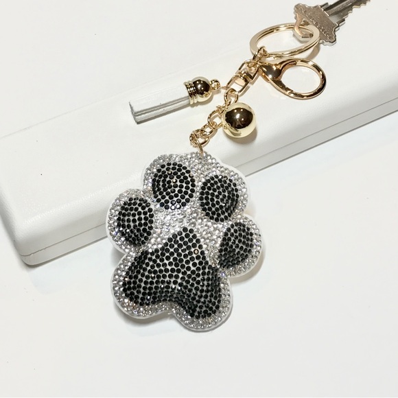 Accessories Bling Rhinestone Dogs Paw Tassel Keychainpurse Charm Poshmark
